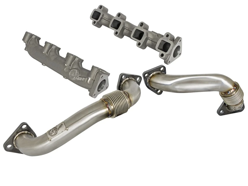 aFe 01-04 GM V8-6,6L LB7 Twisted Steel Krümmer mit Up Pipe