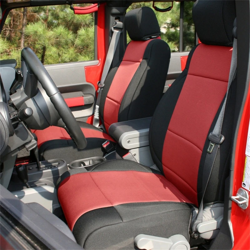 Rugged Ridge Sitzbezugs-Kit Schwarz/Rot 11-18 Jeep Wrangler JK 4dr