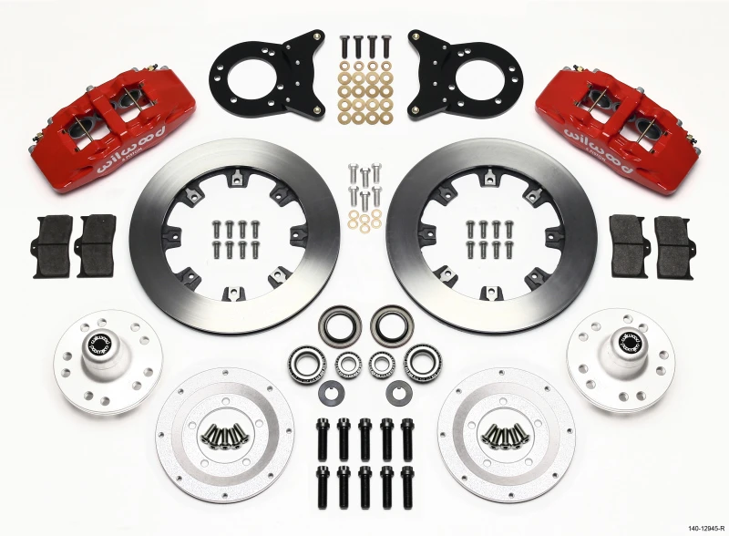 Wilwood Dynapro 6 Vorderrad-Kit 12,19 Zoll Rot 1970-1973 Mustang Disc & Drum Spindel