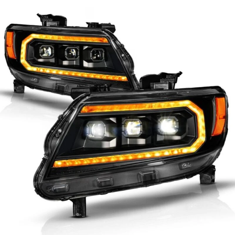 ANZO Full LED Headlights with Initiation for 15-22 Chevy Colorado - Black