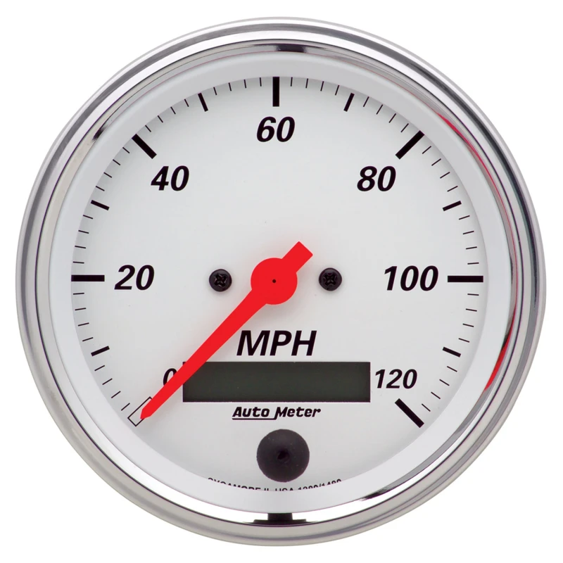 Autometer Arctic White 3-3/8in Kit Box w/Elec Speedo Elec Oil Press, Water Temp, Volt, Fuel Level