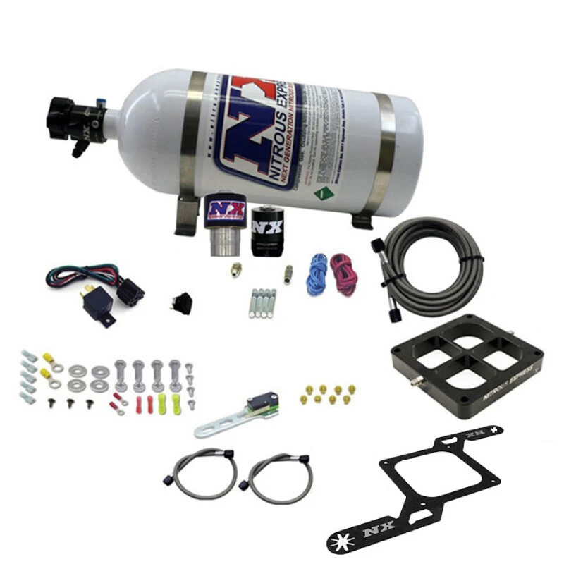 Nitrous Express Single Entry Crossbar RNC .178 4500 Flange Nitrous Kit (250-650HP) w/10lb Bottle
