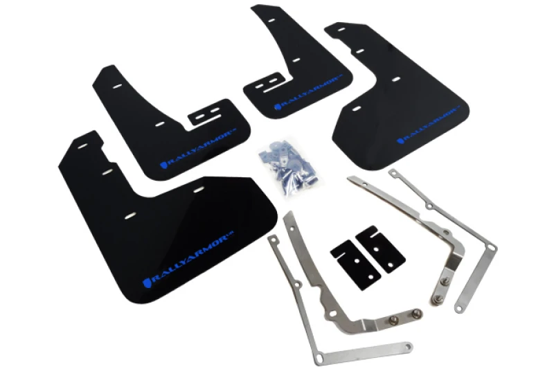 Rally Armor 15-17,5 MKVII VW Golf R Schwarz UR Schmutzfänger mit blauem Logo