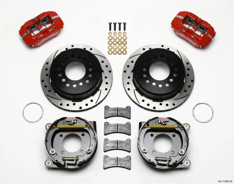 Wilwood Dynapro Low-Profile 11,00 Zoll P-Bremse Kit Drill-Rot Chevy 12 Bolt 2,75 Zoll Off w/ C-Clips