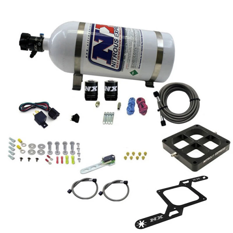 Nitrous Express Dominator Einzelaufnahme Billet Crossbar RNC Nitrous Kit (250-750PS) mit 10lb Flasche