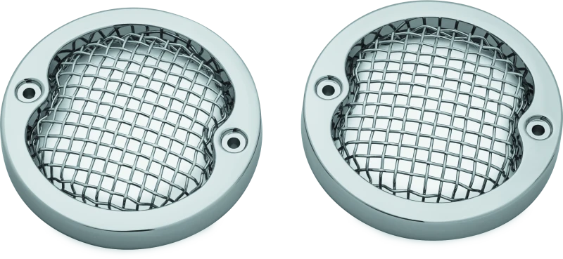 Kuryakyn Mesh Turn Signal Bezels 3-1/4in Chrome