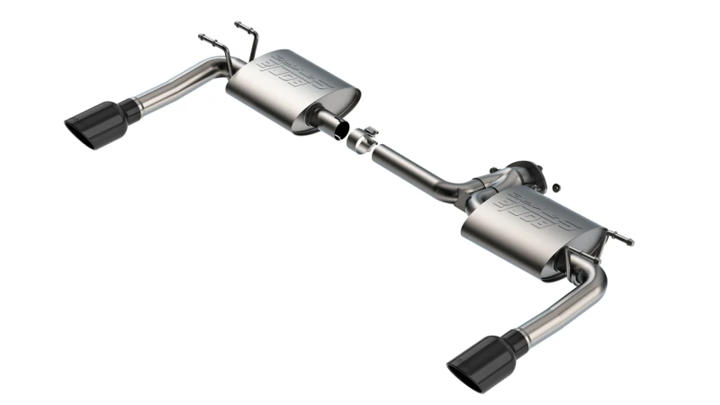 Borla 19-23 Mazda 3 NA / 21-23 Mazda 3 Turbo S-Type Axle-Endschalldämpfer mit 4 Zoll schwarzen Endrohren
