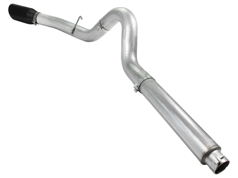 aFe Atlas 5 Zoll DPF-Back Aluminized Stahl Auspuff-System, Ford Diesel-LKW 08-10 V8-6.4L (td) Schwarzer Endrohr