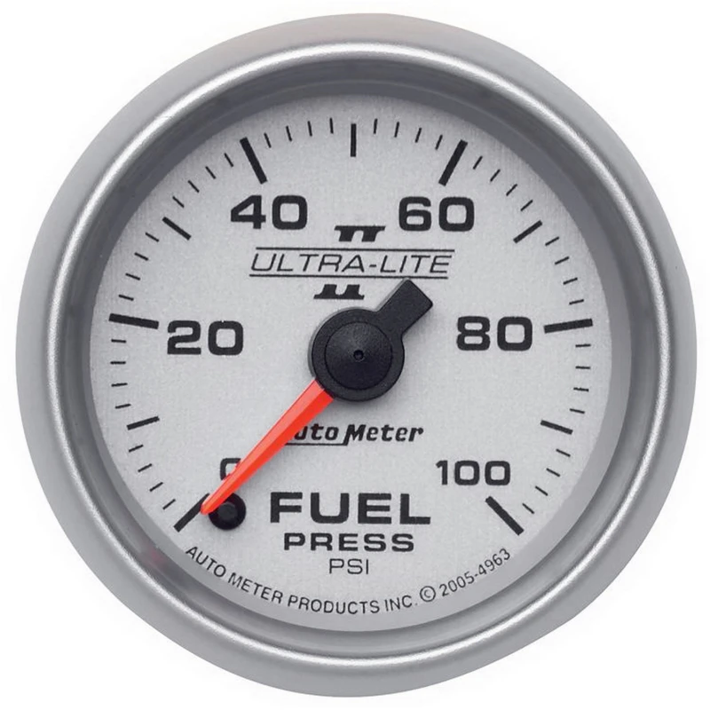 Autometer Ultra-Lite II 52mm 0-100 PSI Full Sweep Electronic Fuel Pressure Gauge