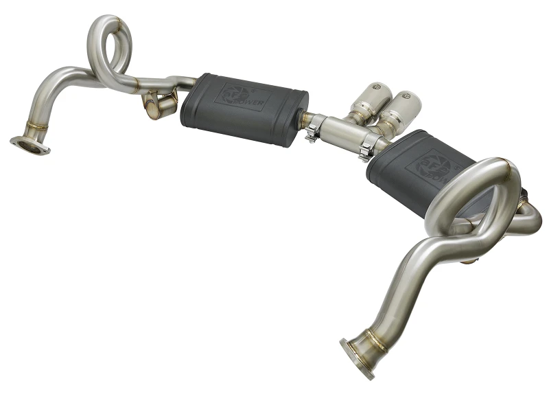 aFe MACHForce-Xp 2-Zoll-304-SS-Cat-Back-Auspuffanlage mit polierten Endrohren 13-16 Porsche Boxster/Cayman 2,7L/3,4L