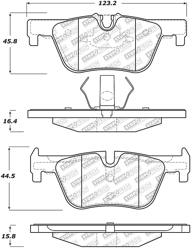 StopTech Street Select Brake Pads w/Hardware - Rear