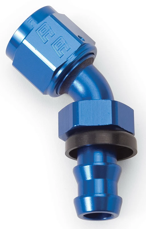 Russell Performance -6 AN Twist-Lok 45-Grad-Schlauch-Endstück (Blau)