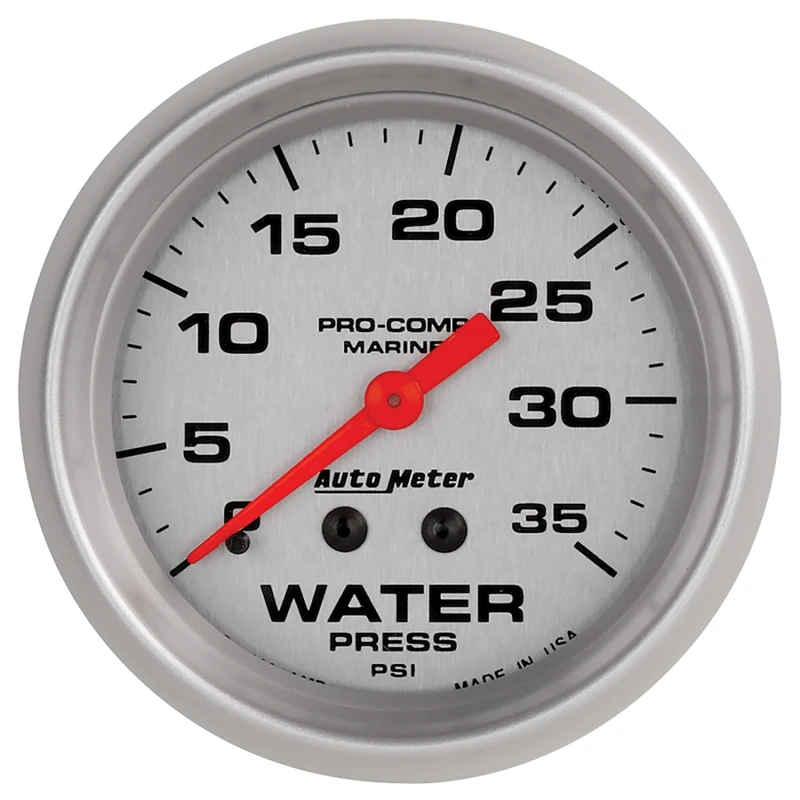 Autometer Ultra-Lite 2 5/8-Zoll-Mechanisches 35-PSI-Wasserdruckmanometer