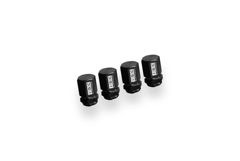 ISC Suspension Titan-Valve-Stem-Caps (Set von 4) - Schwarz