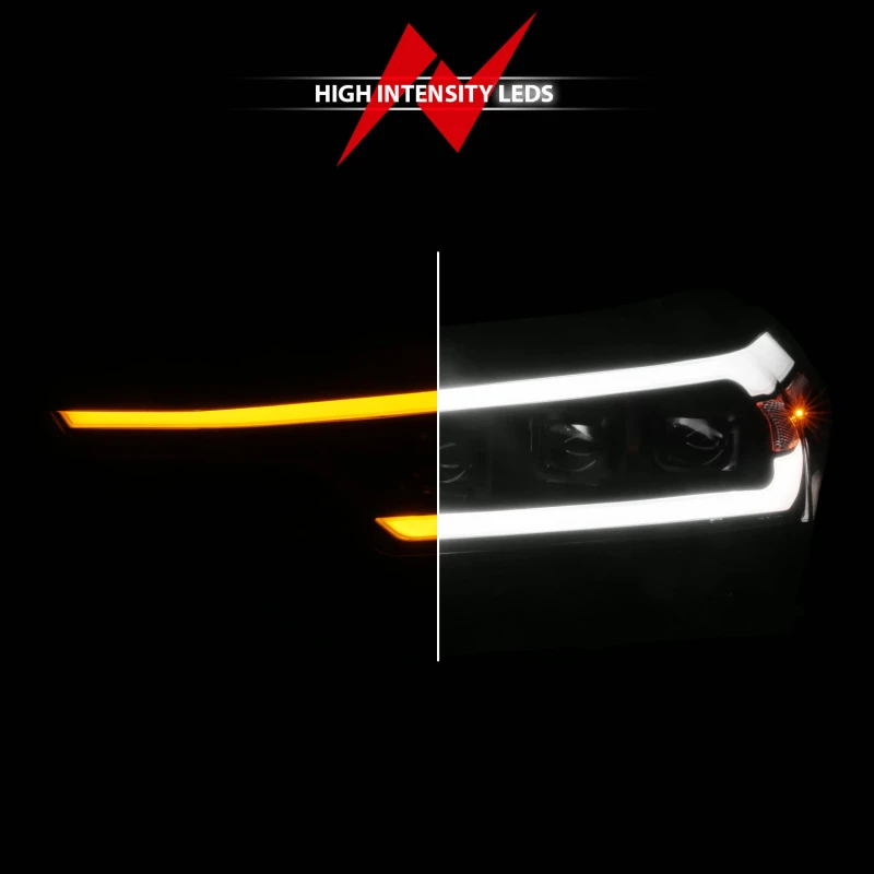 Anzo 2023+ Chevy Colorado Full LED Proj. Headlights w/ Black Housing - Seq. Lightbar w. DRL