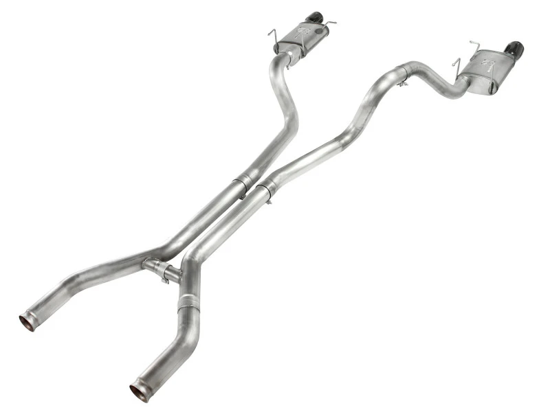 aFe MACHForce XP Kat-Abgasanlage 3 Zoll SS mit schwarzen Endrohren 11-14 Ford Mustang GT V8 5.0L