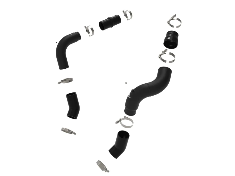 aFe BladeRunner 3in & 3-1/2in AL Hot and Cold Charge Pipe Kit Black RAM Diesel Trucks 25-26 L6-6.7L