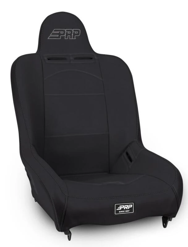 PRP Premier High Back Suspension Seat - Black Vinyl w/Silver PRP Logo