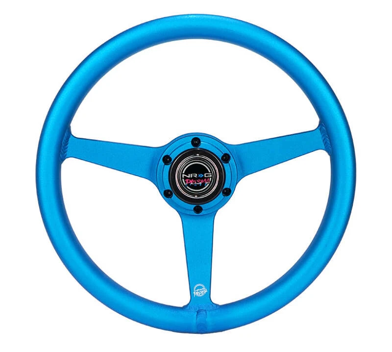 NRG Aluminum Steering Wheel 330mm - Heritage Solid Spoke - Ergonomic Grip - Anadized Blue