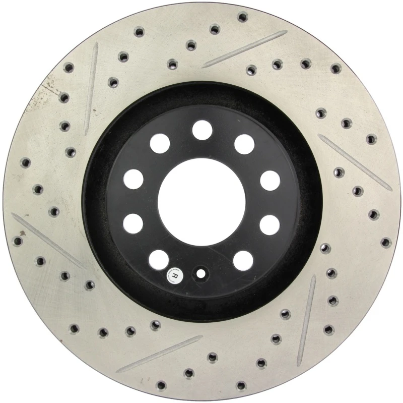 stoptech_127.33096R-6794e77dd820c StopTech 05-06 Audi A4 Quattro/ 02-04 A6 Quattro / 99-02 S4 Front Right Slotted & Drilled Rotor