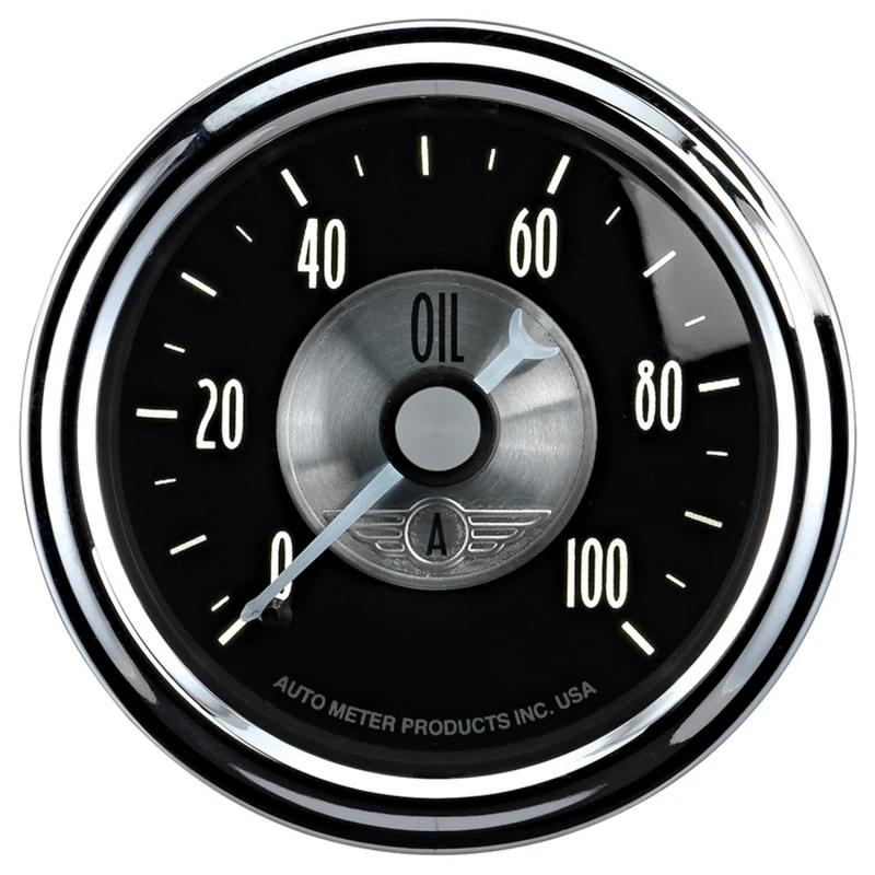 Autometer Prestige-Serie Black Diamond 2-1/16in 0-100 PSI Mechanischer Öldruckmesser