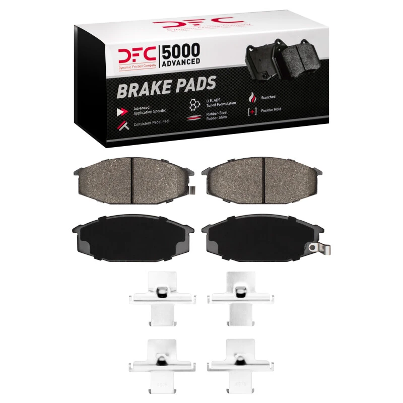 DFC 79-83 Nissan 280ZX Front 5000 Advanced Semi Metallic Brake Pads and Hardware Kit