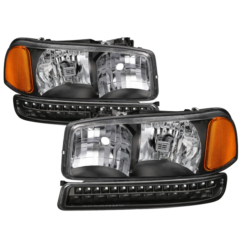 spyder_9037399-6794c90beff6e xTune GMC Sierra 99-06 /Yukon 00-06 Headlights & LED Bumper Lights - Black HD-JH-GS99-LED-SET-BK