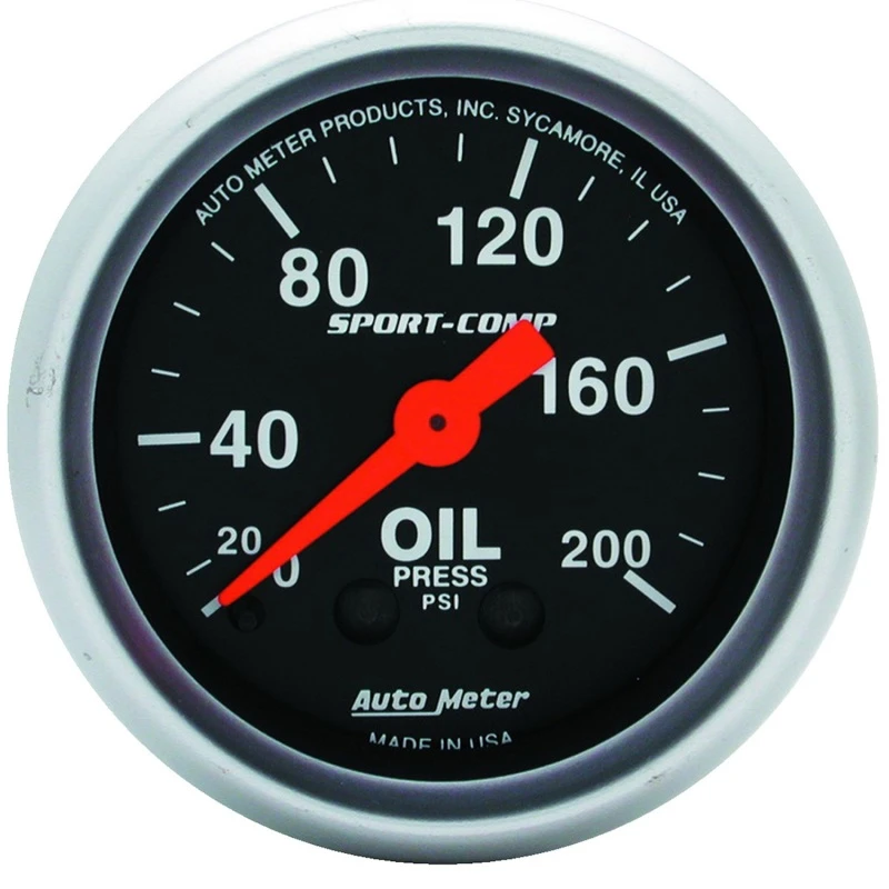 Autometer Sport Comp 52mm Mechanisches 0-200 PSI Öldruckmanometer