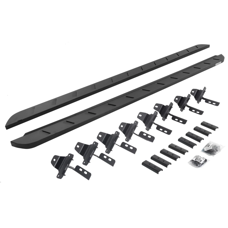 Go Rhino 20-22 Jeep Gladiator JT 4DR RB10 Slim Laufbretter Kit (Inkl. Halterungen) - Tex. Schwarz