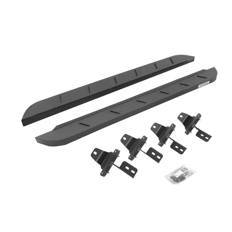 Go Rhino 18-22 Jeep Wrangler JL 2DR RB10 Slim Laufbrett-Kit (inkl. Halterungen) - Bedliner-Beschichtung