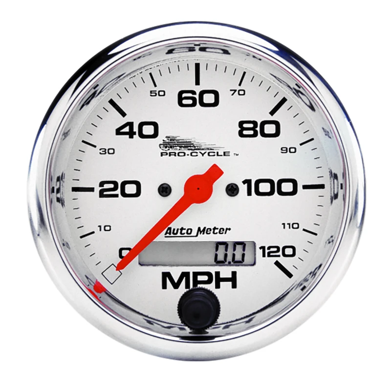 Autometer Pro-Cycle Gauge Speedo 3 3/4in 120 Mph Elec White