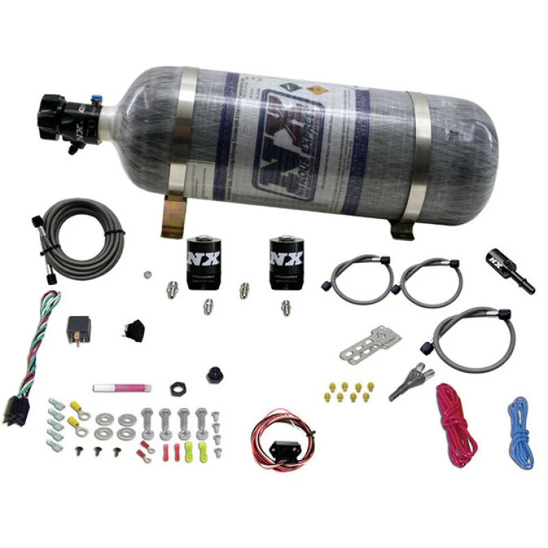 Nitrous Express 11-15 Ford Mustang GT 5.0L Coyote Single Nozzle Nitrous Kit (35-150HP) w/Comp Bottle