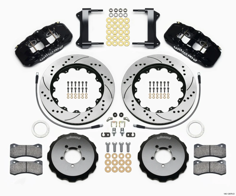 Wilwood AERO6 Vorderes Bremskappen-Kit 14,00 Loch 1999-2012 für Subaru WRX mit Leitungen