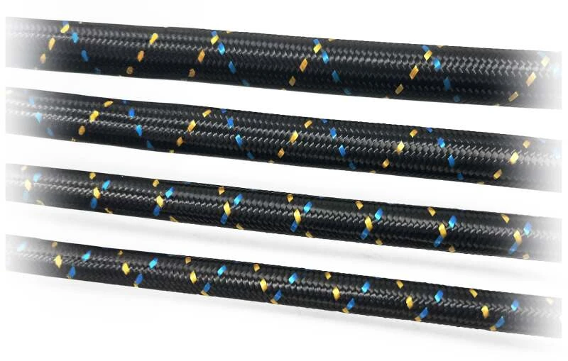 GReddy AN06 Nylon-Braided-Schlauch schwarz/gold/blau
