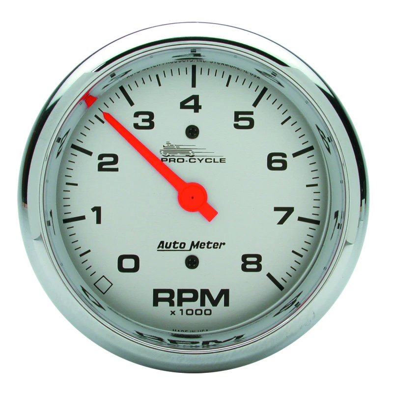 Autometer Pro-Cycle-Tachometer 3 3/4 Zoll 8.000 U/min 2&4 Zylinder Silber