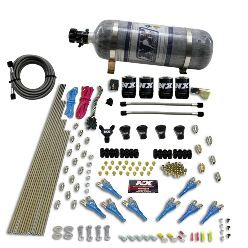 Nitrous Express Pro-Shk/Gas 4 Solenoiden Nitrous Kit (250-650PS) mit Komposit-Flasche