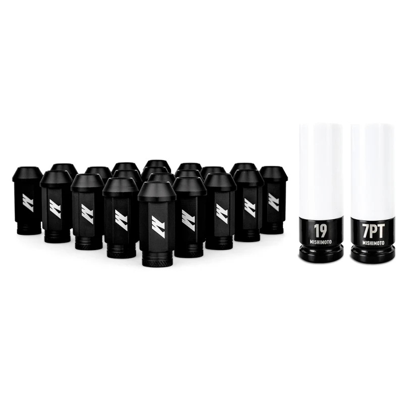 Mishimoto Aluminium-Sicherheitsradmuttern M12x1,5 20-teiliges Set Schwarz