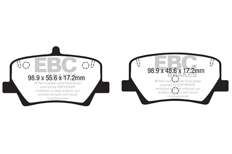 EBC 2018+ Volvo XC40 T4 Greenstuff Rear Brake Pads