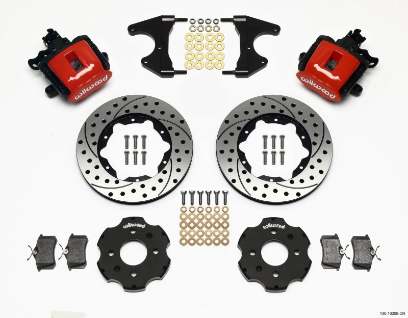 Wilwood Kombinations-Handbremse hinten Kit 11,00 Zoll gebohrt rot Civic / Integra Trommel 2,46 Nabenversatz