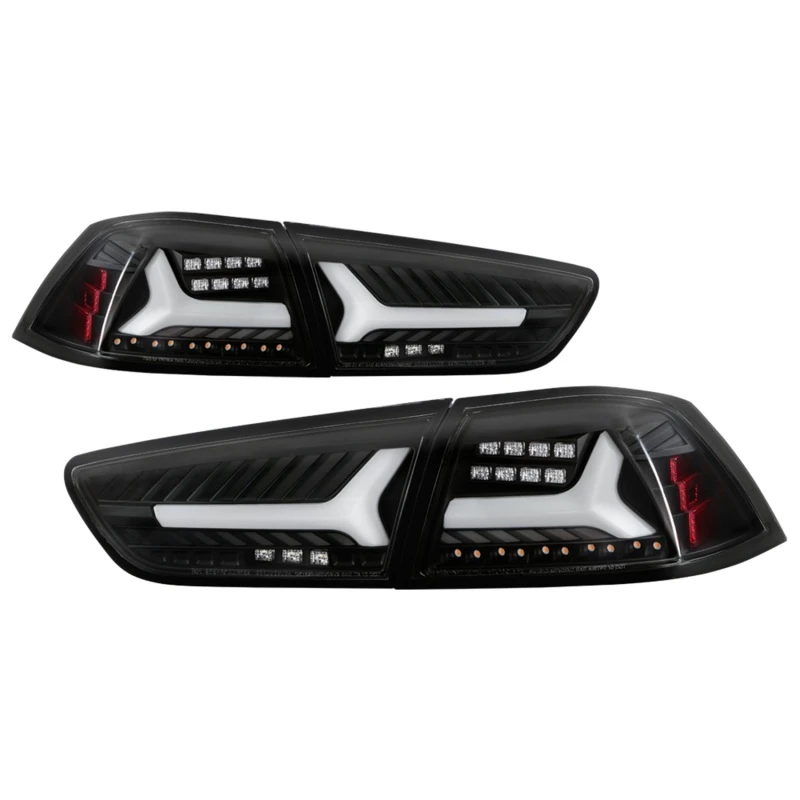 Spyder V2 LED Tail Lights - Black ALT-YD-ML08V2-SEQ-BK for Mitsubishi Lancer/Evolution X 08-14