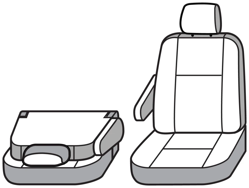 Covercraft 14-23 Ford Transit Endura Waterproof SeatSaver Front Row Seat Covers-Taupe