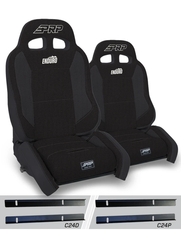 PRP 03-06 Jeep Wrangler TJ Enduro Elite Suspension Seat Crawl Edition - Black (Pair)