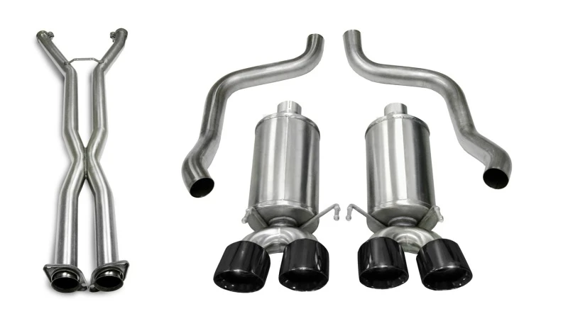 Corsa 05-08 Chevrolet Corvette (C6) 2.5in Xtreme Cat-Back Exhaust - 3.5in Black Twin Tips
