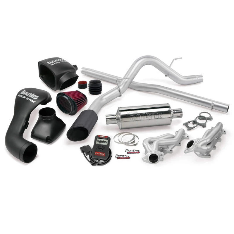 Banks Power 04-08 Ford 5.4L F-150 CCSB PowerPack-System - SS Single Auspuff mit schwarzer Spitze