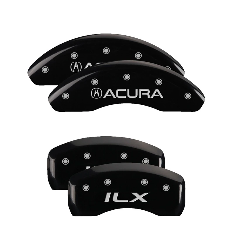 MGP 4 Bremse Caliper Abdeckungen Graviert Vorne Acura Graviert Hinten ILX Schwarz Finish Silber ch