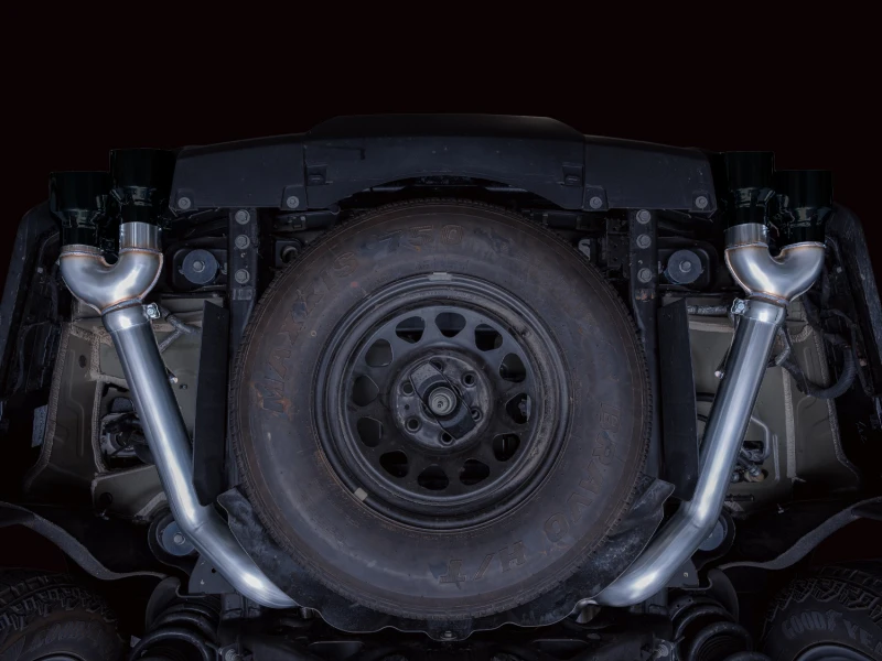 AWE Tuning 2021+ GMC Tahoe/Yukon 5.3L 0FG Split Rear Exit Catback Exhaust - Quad Diamond Blk Tips