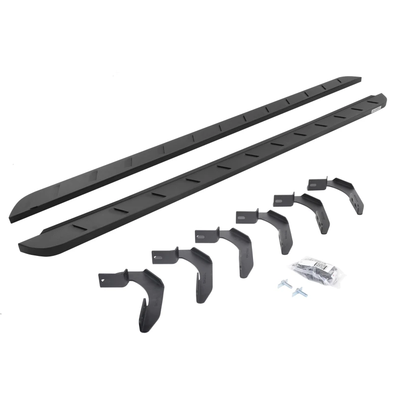 Go Rhino 04-14 Ford F-150 Super Crew 4DR RB10 Slim Laufbrett-Kit (inkl. Halterungen) - Texturiert Schwarz