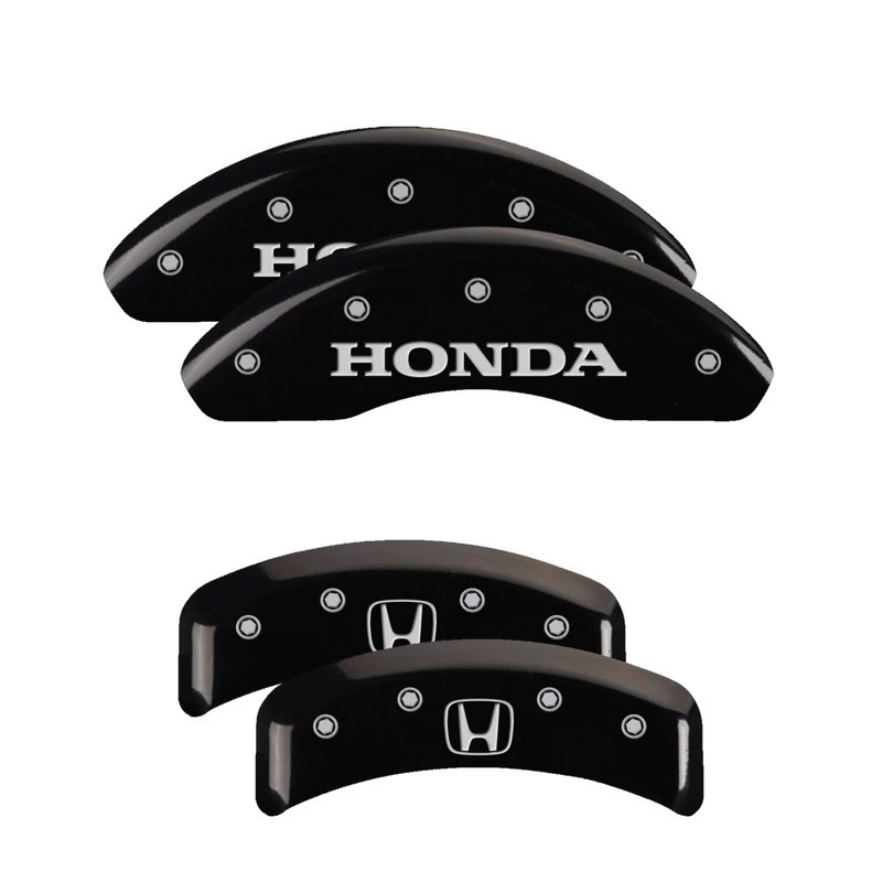 MGP 4 Bremse Caliper Abdeckungen Graviert Vorne Honda Graviert Hinten H Logo Schwarz Finish Silber ch