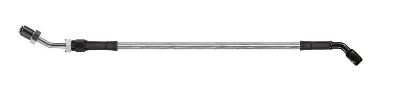 Goodridge 80 Zoll Universelle Kupplungsleitung mit schwarzem Zink-Fitting und klarer Schlauch - 45Grad Banjo mit AN3-Fitting