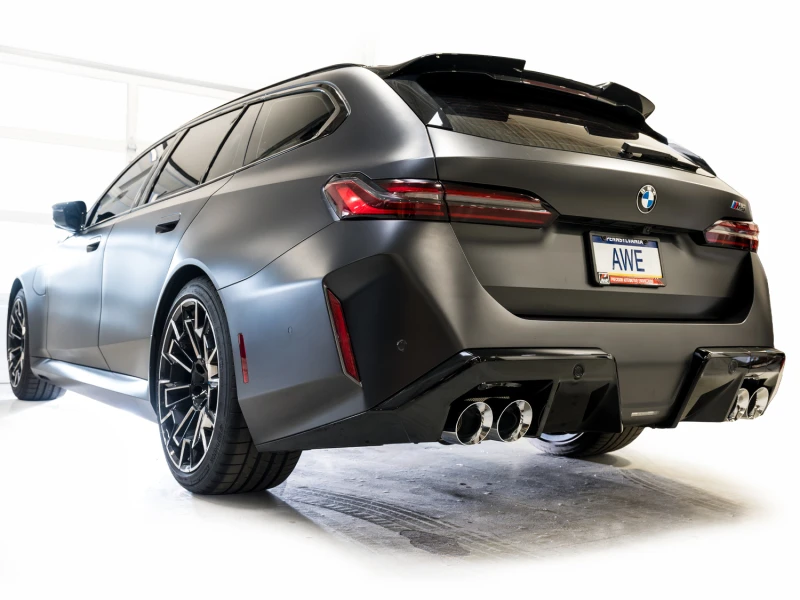 AWE Tuning BMW G90/G99 M5 Track Edition Cat-Back Exhaust - Chrome Silver Tips